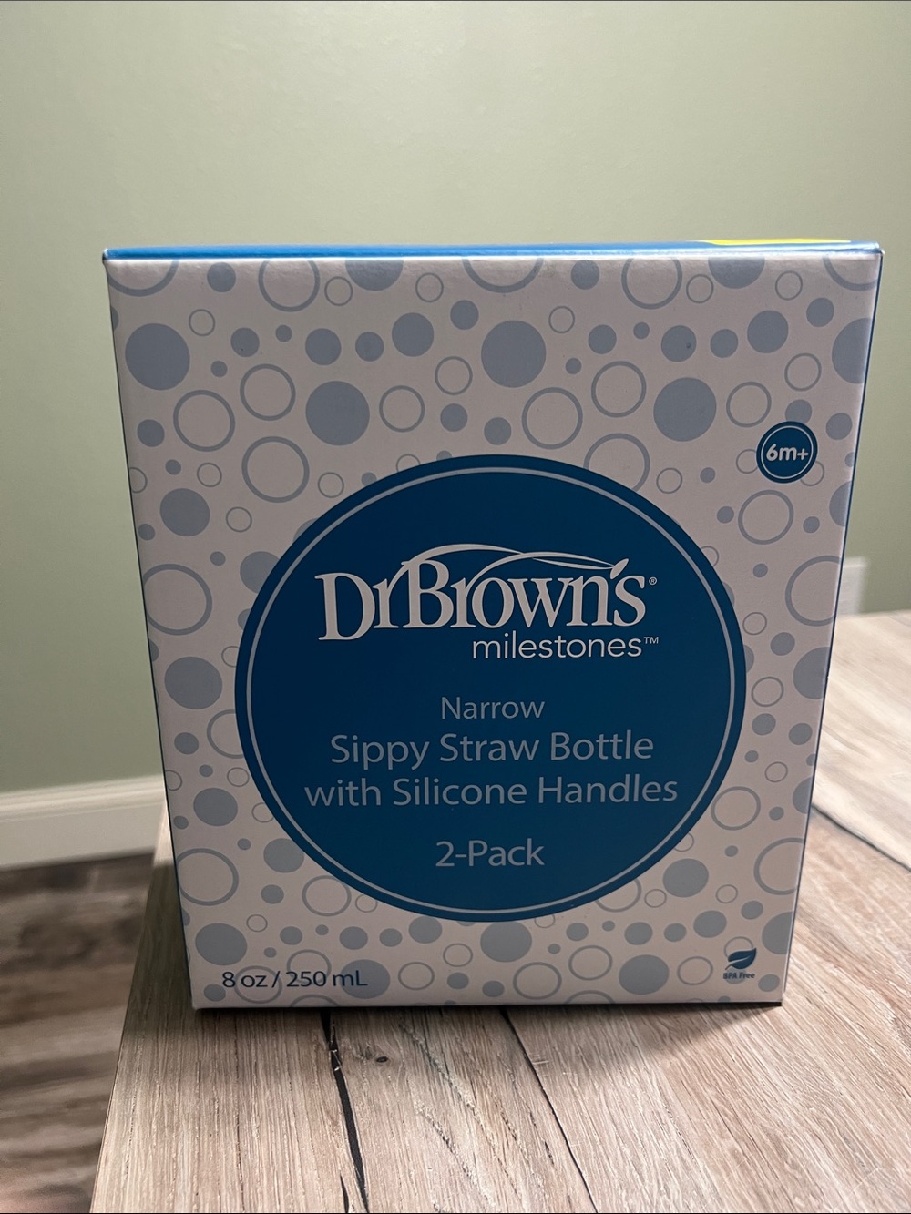 NEW Dr. Brown's Milestones Narrow Sippy Straw Bottle 2-Pack